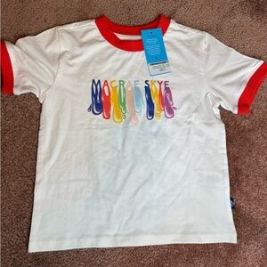 Kids White and Red Short Sleeve Tee